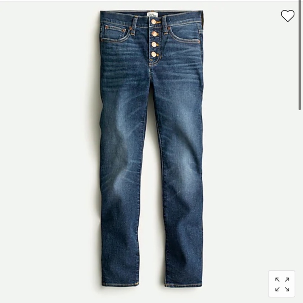 Jcrew 9 “ toothpick jeans in litchfield wash